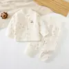 Invierno 2026 Nuevas Llegadas Unisex Bebé Conjunto Sin Costuras de Cintura Alta 40g Algodón Delgado Conjunto de Ropa Exterior de Doble Apertura
