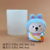 Cabello liso de fábrica mini muñeca de yeso pintada base blanca al por mayor hecho a mano DIY pintado de colores oso de mochila tridimensional 3D