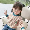 Camiseta 2026 para Niñas Tops para Niños Pequeños Nueva Camisa Base de Primavera y Otoño Sudadera Delgada a Rayas para Bebés Niñas