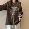 Camisa de Capa Interior de Terciopelo Engrosado para Mujer en Otoño e Invierno Nuevo Estilo Holgada con Efecto Adelgazante Forrada de Polar Cálida de Manga Larga Talla Grande para Mujer