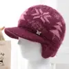 Gorros Cálidos para Mujeres de Mediana Edad y Mayores, Madres, Protección contra el Frío de Otoño e Invierno, Gorros de Punto con Protección para las Orejas para Personas Mayores y Abuelas, Gorros de Lana con Forro de Felpa