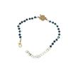 Collar Colgante Trébol de Cuatro Hojas Transfronterizo Pulsera de Doble Capa Cadena de Bolas Personalizada Cadena Negra Cruzada Facetada Pulsera Joyería