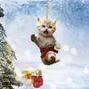 Gato acrílico decorações criativas Natal novos produtos Árvore de Natal pingentes transfronteiriços plano kung fu decoração de casa