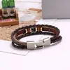 Joias Populares de Venda Cruzada, Pulseira de Couro Multicamadas Simples Feita à Mão com Contas, Pulseira e Joias Masculinas da Moda Europeia e Americana
