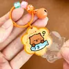 Llavero de Capibara Etiqueta Acrílica Llavero Creativo Caricatura Linda Campana Capibara Colgante Pequeño Regalo