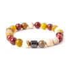 Europa y Estados Unidos transfronterizo más vendido piedra natural piedra volcánica piedra ojo de tigre pulsera de cuentas masculina imán pulsera magnética comercio exterior al por mayor