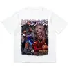 Nueva camiseta de verano retro americana de baloncesto para hombre de manga corta con un divertido estampado de Morant con doble pistola, corte holgado