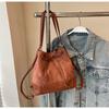 Bolso tipo cubo para mujer 2024 nuevo textura mate moda retro multiusos mochila de hombro bolsa casual de alto valor