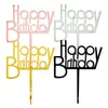 Letra Redonda Acrílica Feliz Cumpleaños Decoración para Pastel Topper Dorado Feliz Cumpleaños Inserto para Hornear