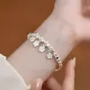 Pulseira Prata Paz e Alegria para Mulheres, Luxo Leve, Estilo Chinês, Nicho, Sensação de Alto Padrão, Pulseira de Contas de Prata, Presente para Namorada