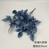 Flores artificiales azul bruma para bodas al por mayor, flores falsas de color bruma oscura para escenario de salón de bodas, decoración floral de fondo de pasillo