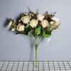Lujo ligero de alta gama ramo de flores de cerezo y rosa simulación adornos de flores artificiales para sala de estar flor de seda arreglo floral [venta al por mayor de fábrica]]