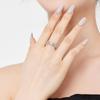 Anillo de Plata de Ley S925 Nuevo Producto Japonés y Coreano para Mujer Diseño de Rombos Redondos con Circonitas de Colores Anillo Fino de Alta Gama para Mujer