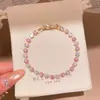 Pulsera Estilo Coreano Ins con Cierre de Corazón y Rombos de Circonita Diseño Nicho Pulsera de Personalidad Lujo Ligero Sensación de Alta Gama Joyería de Mano