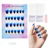24 Peças de Unhas Postiças Usáveis para Adultos Produtos Acabados Transfronteiriços Patches de Manicure de Alta Qualidade Manicure Amêndoa Removível Atacado