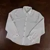 Camisa Listrada com Botões de Safira Estilo Old Money para Homens e Mulheres, Roupa Casual de Alto Intelecto para Primavera e Outono, Camisa de Manga Longa com Ombro Normal
