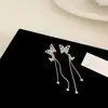 Aretes Largos con Borla de Mariposa de Zirconia para Mujer, Diseño Único, Estilo de Nicho, Simples y Versátiles, Aretes Elegantes y de Moda