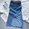 Saia Jeans Assimétrica de Cintura Alta Retrô para Mulheres Verão 2026 Emagrecedora e Sexy Justa ao Corpo de Comprimento Médio