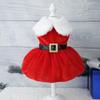 Vestido de Fiesta Navideño para Mascotas Disfraz Tela de Terciopelo Falda de Papá Noel Suministros Navideños para Mascotas Venta al por Mayor