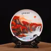 Plato decorativo de cerámica de Jingdezhen, porcelana ósea pintada en oro, plato conmemorativo, plato de exhibición de gran tamaño, regalo hecho a mano, adorno de cerámica
