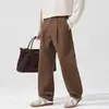 Pantalones casuales de trabajo lavados estilo retro americano old money para hombre, nuevos 2026, sencillos, modernos, corte holgado, versátiles