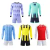 Suministro exclusivo transfronterizo de uniformes de fútbol de manga larga para niños, uniformes de entrenamiento para competiciones estudiantiles, camisetas y números estampados, camisetas al por mayor