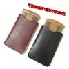 Peine de Madera de Doble Cara para Hombre Transfronterizo con Cubierta de Cuero Engrosado, Peine de Sándalo Dorado, Peine de Bolsillo para Barba
