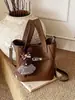 Bolso Retro de Cesta de Verduras de Mano para Mujer 2025 Nuevo de Moda Tendencia Estilo Coreano Bolso Cubo Versátil Bolso de Hombro Cruzado