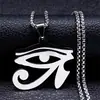 Bestseller transfronterizo: Collar del Ojo de Horus egipcio, joyería de acero inoxidable punk hip-hop para hombre, joyería nicho de moda
