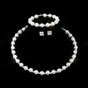 Set de Joyería de Alta Gama de Moda Transfronteriza, Guantes Cortos, Pendientes Brillantes Incrustados de Diamantes, Collar Nupcial Infantil Set de Cuatro Piezas