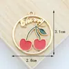 Accesorios para joyería diy transfronterizos redondos de marca gota de aceite de fruta grande cereza sandía aleación gota de aceite colgante llavero