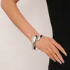 Pulsera Geométrica de Cruz Ancha Pulsera Exagerada y Atmosférica Europea y Americana Diseño Simple de Moda Pulsera Personalizada de Nicho