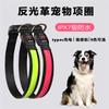 Cuero Reflectante LED Impermeable IPX7 Carga Tipo C Mascota Collar Luminoso Cuadros Collar para Perro Collar Eléctrico para Perro Noche