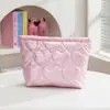 Bolso de Mano Acolchado Transfronterizo Japonés y Coreano con Tema de Amor, Bolsa de Maquillaje de Gran Capacidad, Bolsillo Interior, Bolsa de Almacenamiento para Labiales y Cuidado de la Piel al por Mayor