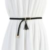 Cinturón tejido para mujer, estilo coreano, fino, decorativo, para pantalones estrechos, a la moda, combina con todo, con hebilla de nudo.