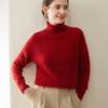 Suéter de Cashmere com Gola Alta e Manga Raglan para Mulheres 25 Outono e Inverno Novo Suéter Básico Trançado Espesso Suéter Elegante Versátil