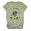 Camiseta Casual Europeia e Americana Homeschool Pr 22 6 Mama Transfronteiriça Verão Gola Redonda Manga Curta Tops Prontos para Mulheres