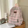 Mochila de Estilo Japonés Ins de Gran Capacidad, Bolso Escolar de Cuadros Vintage, Mochila Versátil Versión Coreana para Estudiantes Universitarios