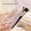 Caja de almacenamiento portátil a prueba de polvo para brochas de maquillaje con tapa, organizador para brochas de colorete, brochas de sombra de ojos, lápices de cejas para viajes