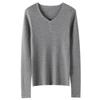 Suéter de Cachemir para Mujer 100% Cachemir Puro Otoño e Invierno Nuevo Jingfang Delgado Cuello en V de Manga Larga Jersey de Punto Suéter Básico