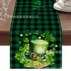 Nuevo St de Venta Caliente Temu. Mantel de Mesa de Patrick Trébol de Cuatro Hojas de la Suerte Estampado de Enano Mantel Decorativo a Prueba de Polvo para Mesa de Comedor