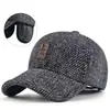 Chapéus para Homens de Meia-Idade e Idosos, Bonés de Beisebol Outono e Inverno para Idosos, Boné Casual Quente de Inverno com Proteção para as Orelhas para Pais