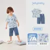 [Preço de Liquidação] Conjunto de Pijama Infantil Masculino, Conjunto de Roupa Íntima de Verão com Manga Curta para Crianças Pequenas, Roupas Finas de Bebê para o Verão