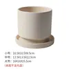 Vaso de Flores Cerâmico Redondo Minimalista Nórdico Queimado Liso para Plantas Suculentas, Vaso Pequeno de Argila Respirável, Cerâmica Grossa Pequena