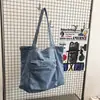 Bolsa de Mezclilla Lavada Retro Personalizada, Bolsa de Hombro de Lona tipo Tote, Bolsa de Mezclilla Publicitaria Personalizada para Compras