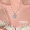 Collar Yuji con gemas en forma de corazón de colores, chapado en oro paparazha de 18 quilates, combinación de anillo con circonita de gran quilates y corazón de melocotón.