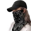 Mascarilla Protectora Solar de Anacardo Negro para Hombres y Mujeres, Mascarilla Facial para Ciclismo, Protector de Cuello Colgante para Orejas, Mascarilla Facial de Seda Hielo Protectora Solar con Graffiti
