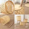 Soporte de Flores Nórdico ins Sala de Estar Tejido de Bambú Cesta para Plantas Flores Maceta Decoración Balcón Cesta Tejida Macetero de Hierba de Pie