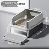 Bandeja de arena para gatos de acero inoxidable, estilo abierto, de lados altos, extragrande, anti-salpicaduras, profundizada, inodoro para gatos semicerrado, accesorios para mascotas