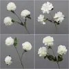 Flor artificial blanca Mori flor de seda blanca lechosa flor de techo suave para salón de bodas peonía rosa nieve
